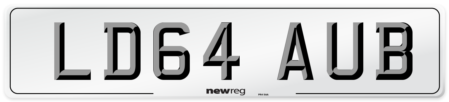 LD64 AUB Number Plate from New Reg